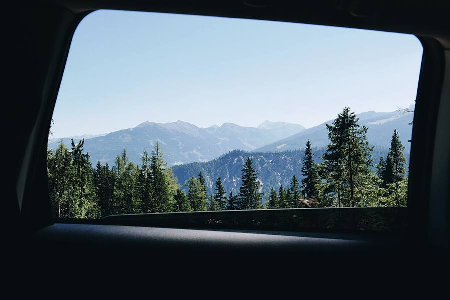 Mountains through the window